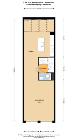Floor plan - C.J.K Van Aalststraat 75, 1019 JX Amsterdam 